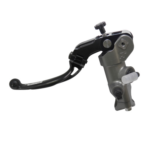 Accossato Bomba Embrague RadialPRS 14x15-16-17 Con cuerpo Anodizado Natural y Maneta abatible de colores (tuerca + Maneta)