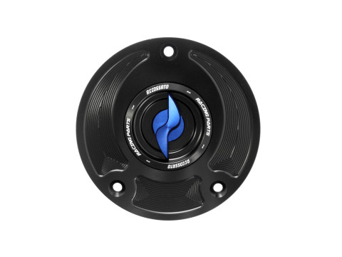 Tapa de combustible para motos Suzuki con cierre rápido mecanizado en aluminio billet marca Accossato código FC122